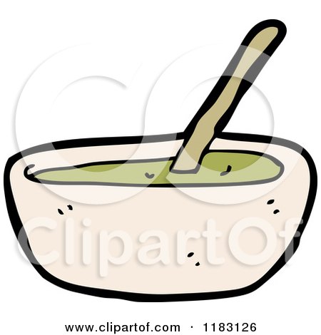 Cartoon of a Bowl of Soup - Royalty Free Vector Illustration by lineartestpilot