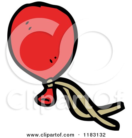 Cartoon of a Red Balloon - Royalty Free Vector Illustration by lineartestpilot
