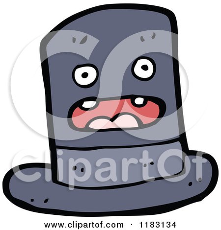 Cartoon of a Top Hat with a Face - Royalty Free Vector Illustration by lineartestpilot
