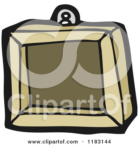 Cartoon of a Framed Picture Box - Royalty Free Vector Illustration by lineartestpilot