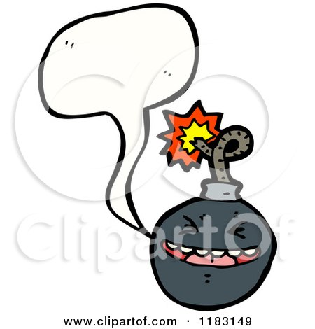 Cartoon of a Cannonball Speaking - Royalty Free Vector Illustration by lineartestpilot