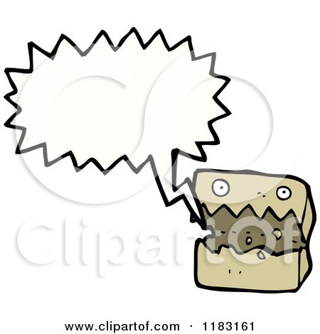 Cartoon of a Cardboard Box with a Face Speaking - Royalty Free Vector Illustration by lineartestpilot