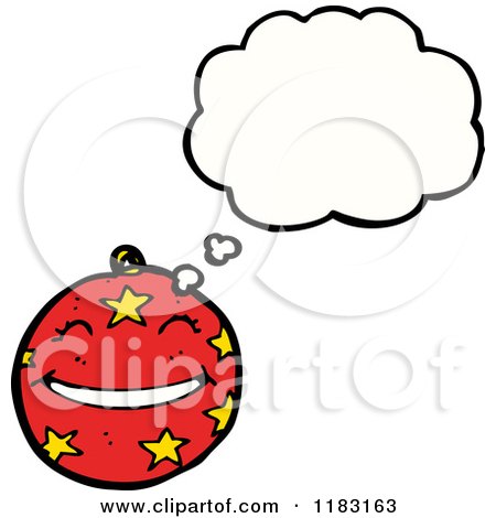 Cartoon of a Christmas Ornament Thinking - Royalty Free Vector Illustration by lineartestpilot