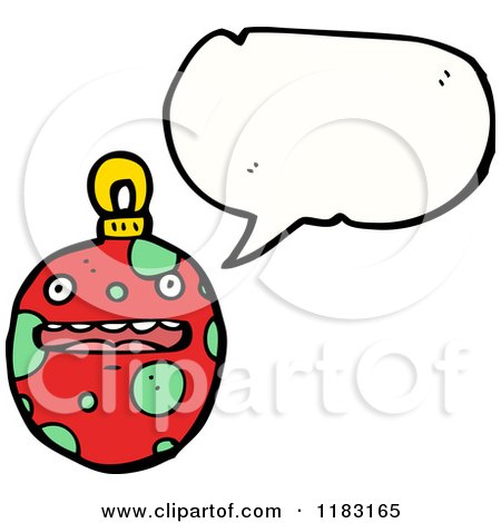 Cartoon of a Christmas Ornament Speaking - Royalty Free Vector Illustration by lineartestpilot