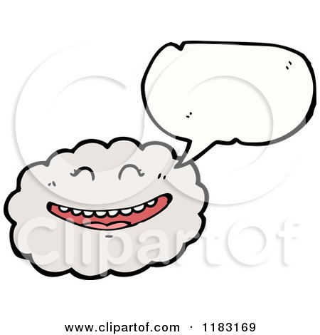 Cartoon of a Storm Cloud with a Face Speaking - Royalty Free Vector Illustration by lineartestpilot