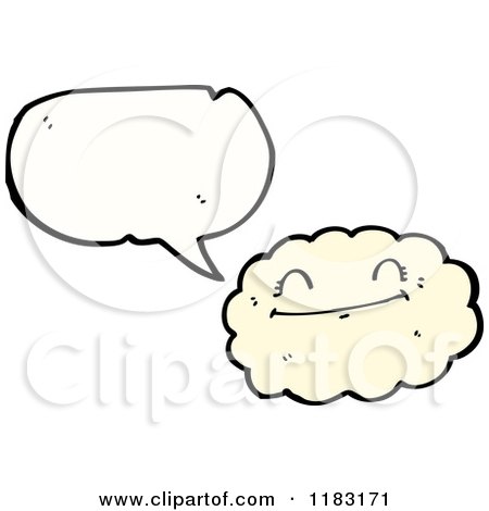 Cartoon of a Cloud with a Face Speaking - Royalty Free Vector Illustration by lineartestpilot