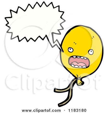 Cartoon of a Yellow Balloon Speaking - Royalty Free Vector Illustration by lineartestpilot