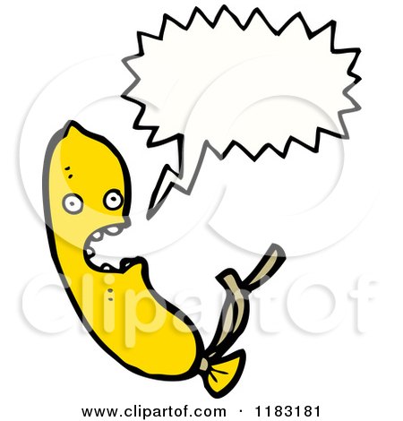 Cartoon of a Yellow Balloon Speaking - Royalty Free Vector Illustration by lineartestpilot