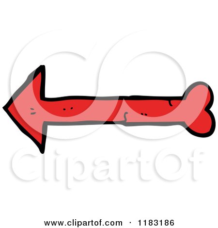 Cartoon of an Arrow Made of Bone - Royalty Free Vector Illustration by lineartestpilot