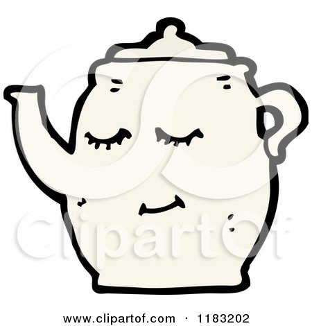 Cartoon of a Teapot - Royalty Free Vector Illustration by lineartestpilot