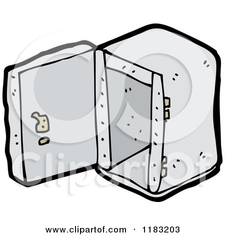 Cartoon of a Safe - Royalty Free Vector Illustration by lineartestpilot