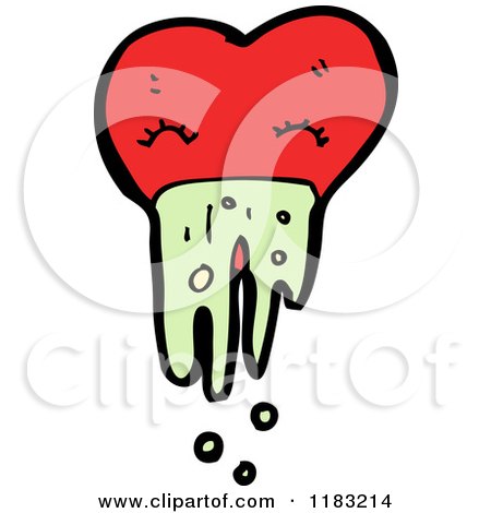 Cartoon of a Heart Vomiting - Royalty Free Vector Illustration by lineartestpilot