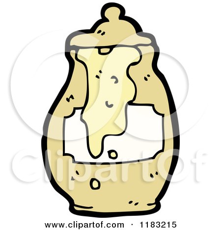 Cartoon of a Honey Jar - Royalty Free Vector Illustration by lineartestpilot