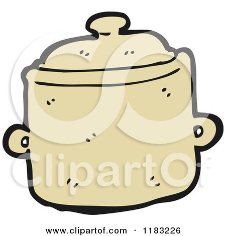 Cartoon of a Pot with a Lid - Royalty Free Vector Illustration by lineartestpilot