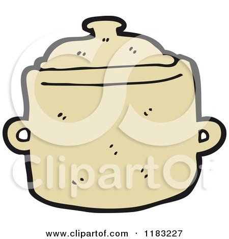 Cartoon of a Pot with a Lid - Royalty Free Vector Illustration by lineartestpilot