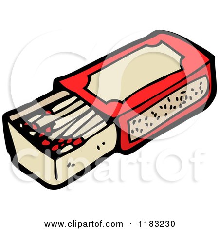 Cartoon of a Matchbox - Royalty Free Vector Illustration by lineartestpilot