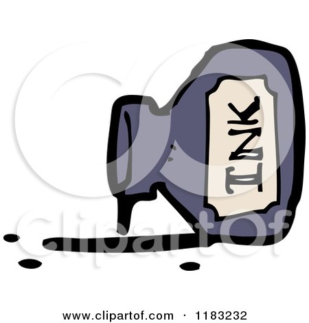 Cartoon of an Ink Bottle - Royalty Free Vector Illustration by lineartestpilot