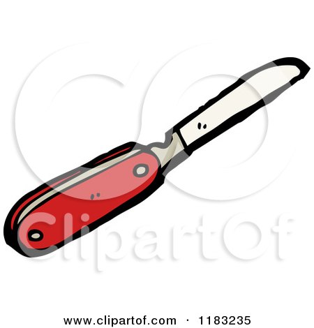 Cartoon of a Pocketknife - Royalty Free Vector Illustration by lineartestpilot
