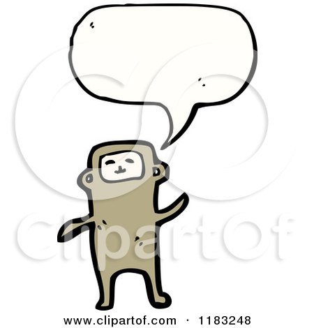 Cartoon of a Child Dressed up in a Bear Costume with a Conversation Bubble - Royalty Free Vector Illustration by lineartestpilot