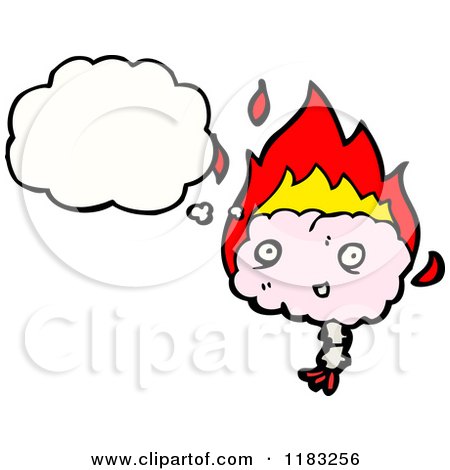 Cartoon of a Flaming Brain Thinking - Royalty Free Vector Illustration by  lineartestpilot #1183256