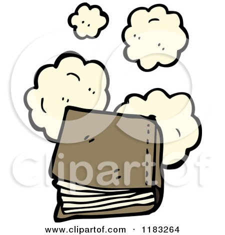 Cartoon of a Book Thinking - Royalty Free Vector Illustration by lineartestpilot