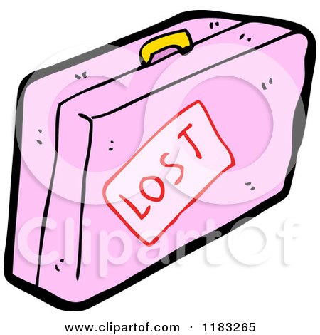 Cartoon of a Lost Suitcase - Royalty Free Vector Illustration by lineartestpilot