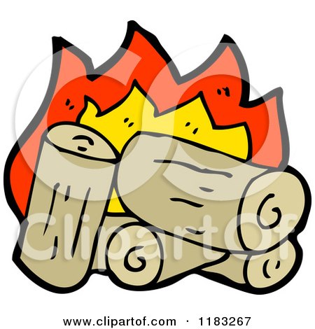Cartoon of a Campfire - Royalty Free Vector Illustration by lineartestpilot