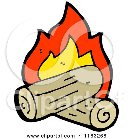 Cartoon of a Campfire - Royalty Free Vector Illustration by lineartestpilot