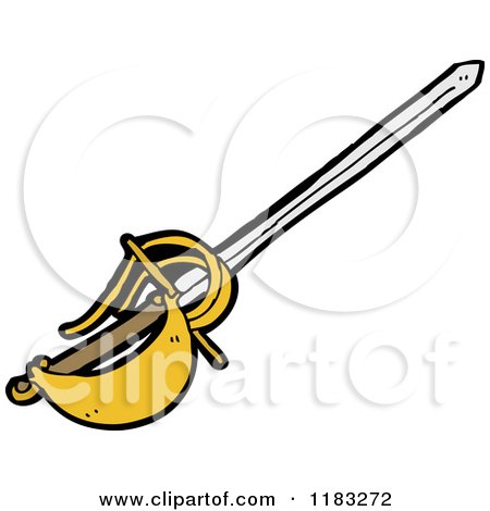 Cartoon of a Sword - Royalty Free Vector Illustration by lineartestpilot