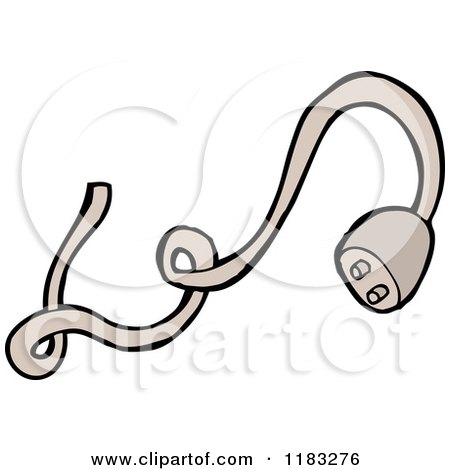 Cartoon of an Electrical Cord - Royalty Free Vector Illustration by lineartestpilot