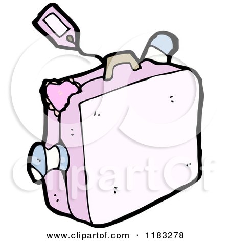 Cartoon of a Stuffed Suitcase - Royalty Free Vector Illustration by lineartestpilot