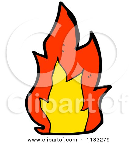 Cartoon of a Flame - Royalty Free Vector Illustration by lineartestpilot