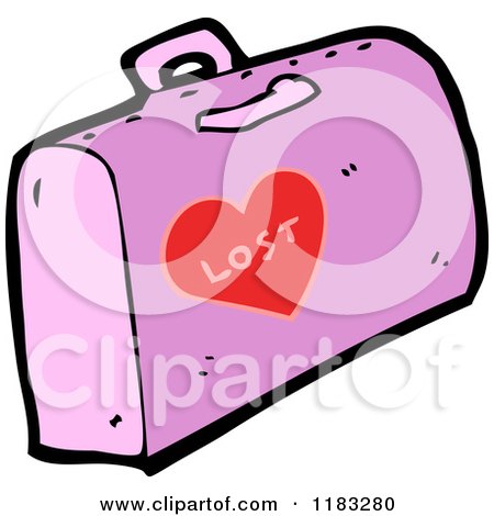 Cartoon of a Suitcase with a Heart - Royalty Free Vector Illustration by lineartestpilot