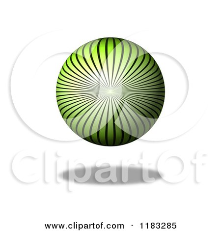 Clipart of a Floating Green Sphere and Shadow - Royalty Free Illustration by oboy
