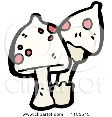 Cartoon of Spotted Toadstools - Royalty Free Vector Illustration by lineartestpilot
