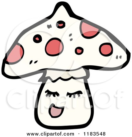 Cartoon of Spotted Toadstools - Royalty Free Vector Illustration by lineartestpilot