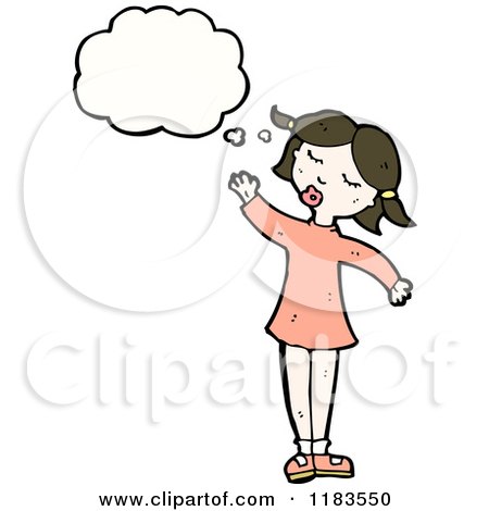 Cartoon of a Woman Thinking and Making a Speech - Royalty Free Vector Illustration by lineartestpilot