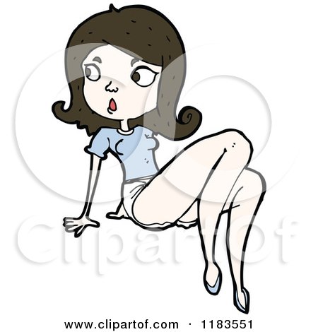 Cartoon of a Pinup Girl - Royalty Free Vector Illustration by lineartestpilot