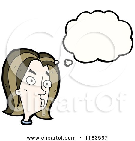 Cartoon of a Woman Thinking - Royalty Free Vector Illustration by lineartestpilot
