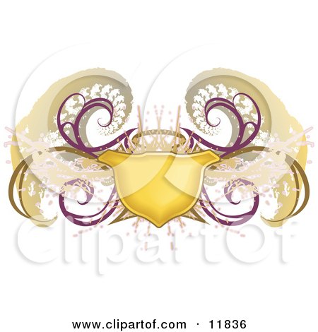 Golden Grunge Shield Design Element Clipart Illustration by AtStockIllustration