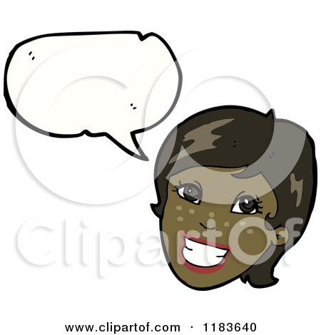 Cartoon of an African American Women Speaking - Royalty Free Vector Illustration by lineartestpilot