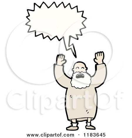 Cartoon of an Old Man Speaking - Royalty Free Vector Illustration by lineartestpilot