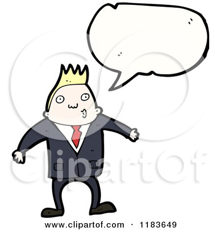 Cartoon of a Man Wearing a Suit Speaking - Royalty Free Vector Illustration by lineartestpilot