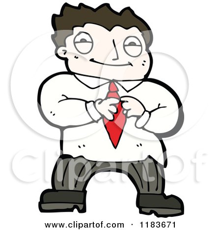 Cartoon of a Man Wearing a Shirt and Tie - Royalty Free Vector Illustration by lineartestpilot