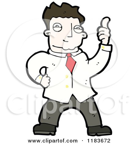Cartoon of a Man Wearing a Shirt and Tie - Royalty Free Vector Illustration by lineartestpilot