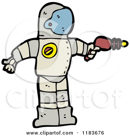 Cartoon of an Astronaut - Royalty Free Vector Illustration by lineartestpilot