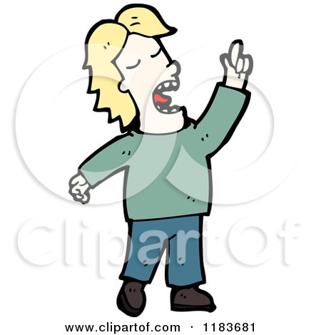 Cartoon of a Man Making a Speech - Royalty Free Vector Illustration by lineartestpilot