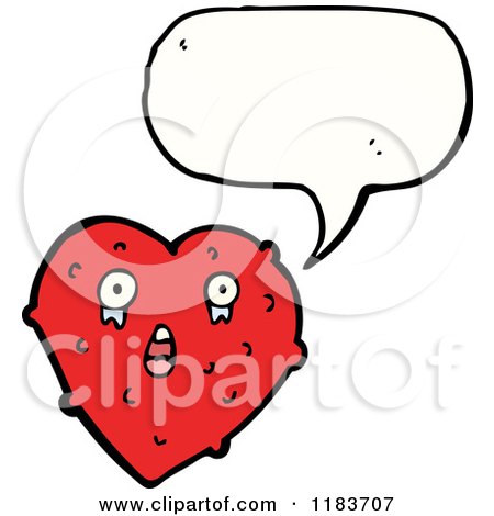 Cartoon of a Talking Crying Heart - Royalty Free Vector Illustration by lineartestpilot