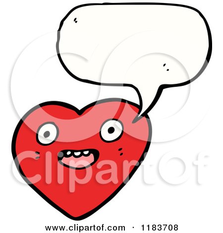 Cartoon of a Talking Heart - Royalty Free Vector Illustration by lineartestpilot