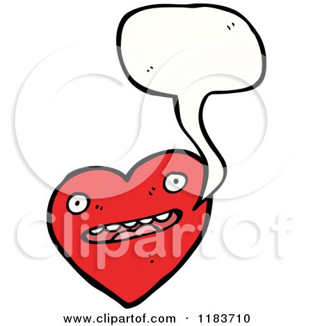 Cartoon of a Talking Heart - Royalty Free Vector Illustration by lineartestpilot